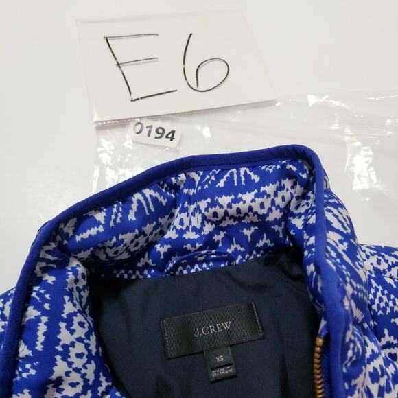 J. Crew Blue Fair Isle Quilted Printed Down Puffer Vest - Picture 12 of 12
